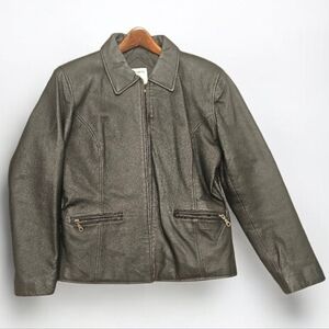 Kathy Ireland Women's Black Genuine Leather Jacket Size-Medium